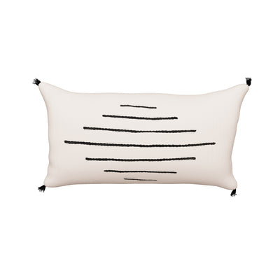 Modern neutral cream lumbar pillow for couch, bed or sofa - 54kibo