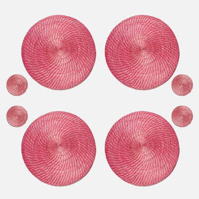 Pink Unique Placemats and Coasters 8 Set - 54kibo