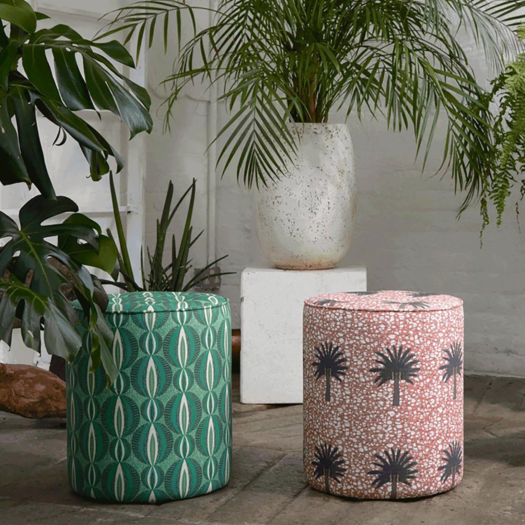 EVA SONAIKE POUFS AND AFRICAN PRINT PILLOW CASES