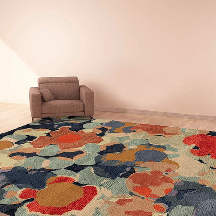 80 Knot Flower Bamboo Silk Rug