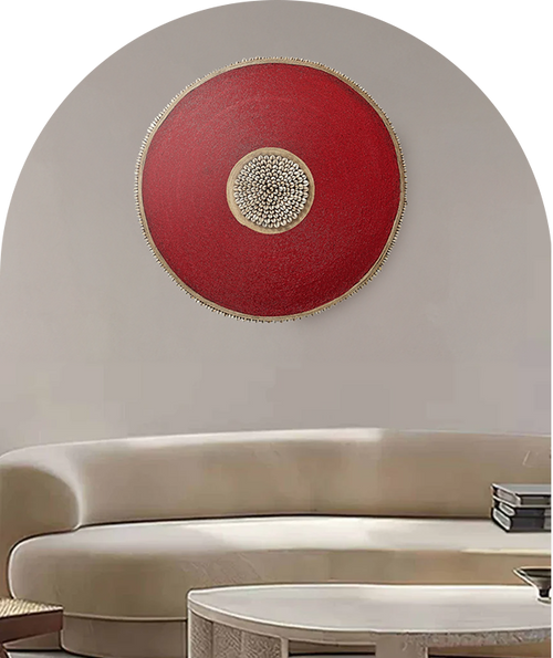 Wood Wall Decor - White Beads