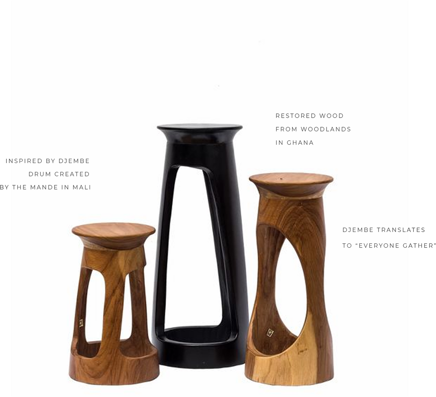 Djembe Black Round Accent Table