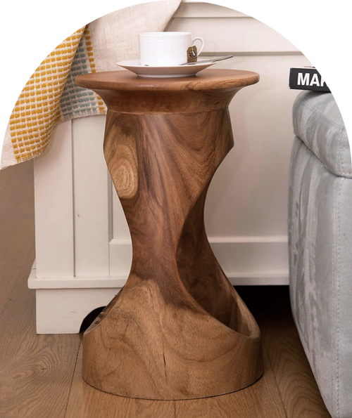 Djembe Black Round Accent Table
