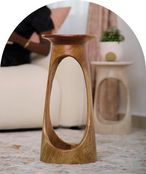 Djembe Black Round Accent Table