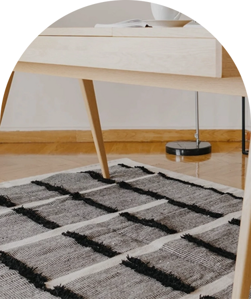Black and White Geometric Rug - Wool
