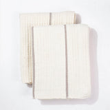Addis Gray Striped Hand Towel Set 2