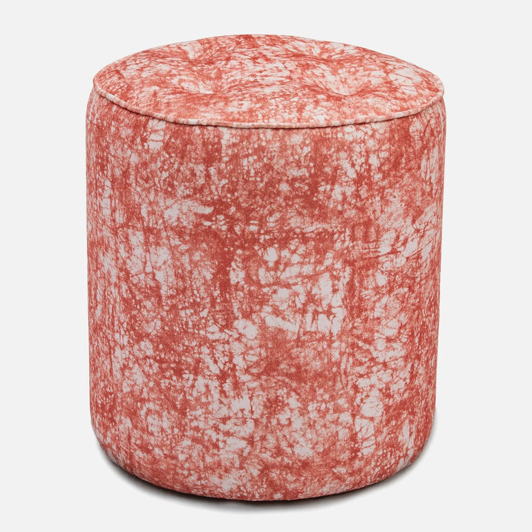 Batik Copper Pink Velvet Pouf Chairs