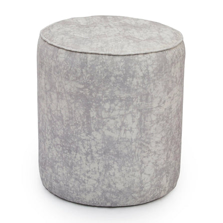 Batik Velvet Stone Gray Pouf