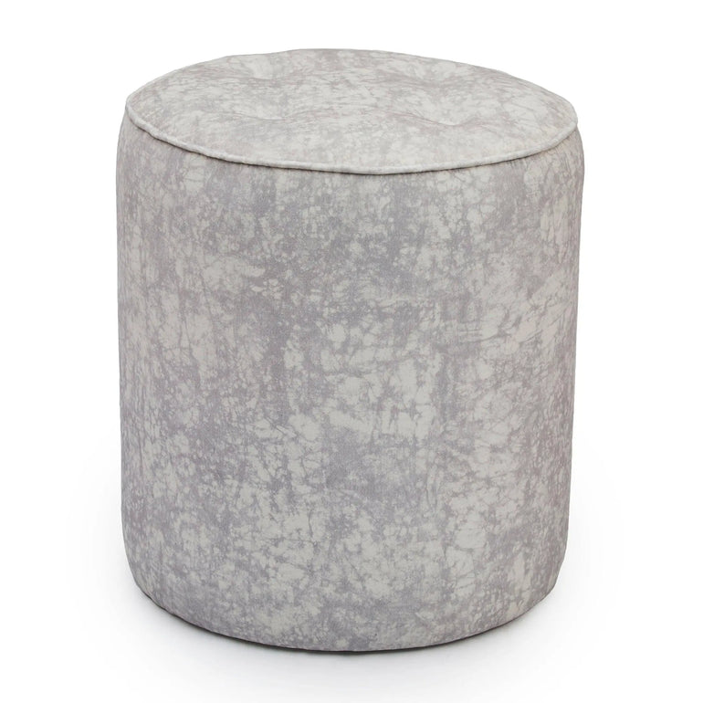 Batik Velvet Stone Gray Pouf