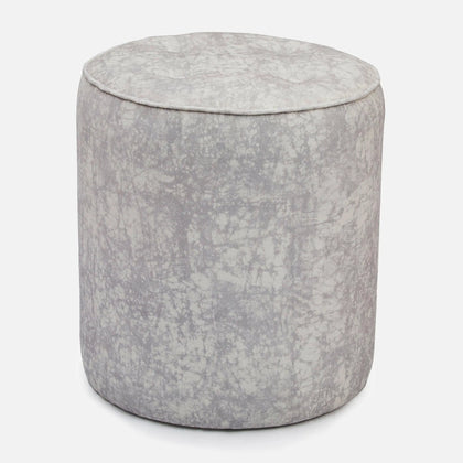 Batik Velvet Stone Gray Pouf
