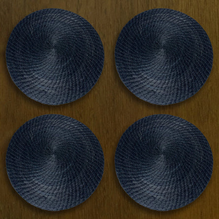 Black Round Placemats 4 Set