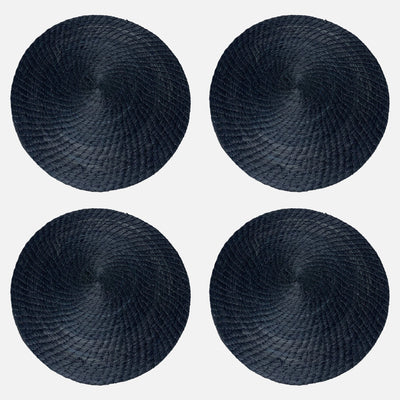 Black Round Placemats 4 Set