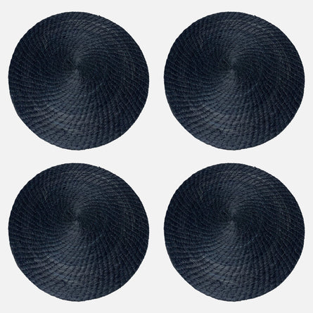 Black Round Placemats 4 Set