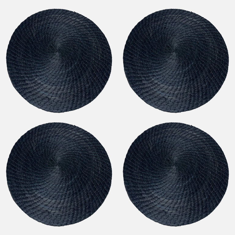 Black Round Placemats 4 Set
