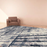Black White 80 Knot Silk Foyer Rugs