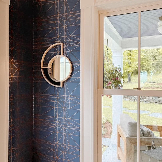 <h4>Woven wall mirror installed by @maple.and.mei Interior Design Studio</h4>