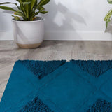 Teal and Blue Rug - Tufted Wool