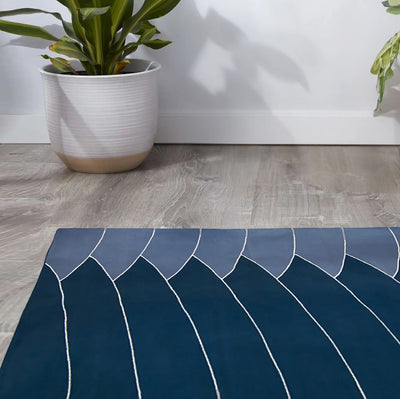 blue white rug flatweave