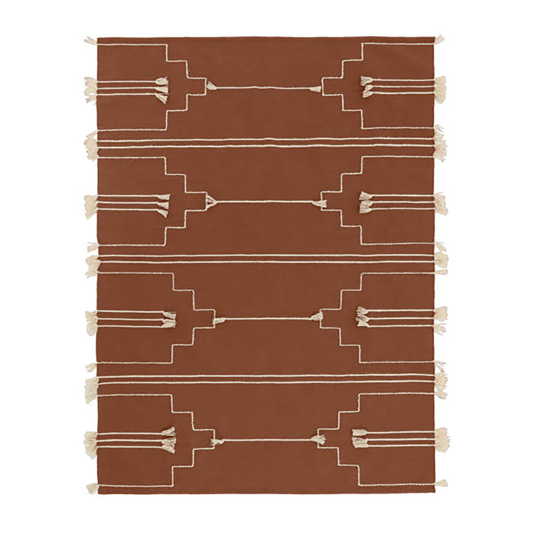 Rust Brown Rug - Wool
