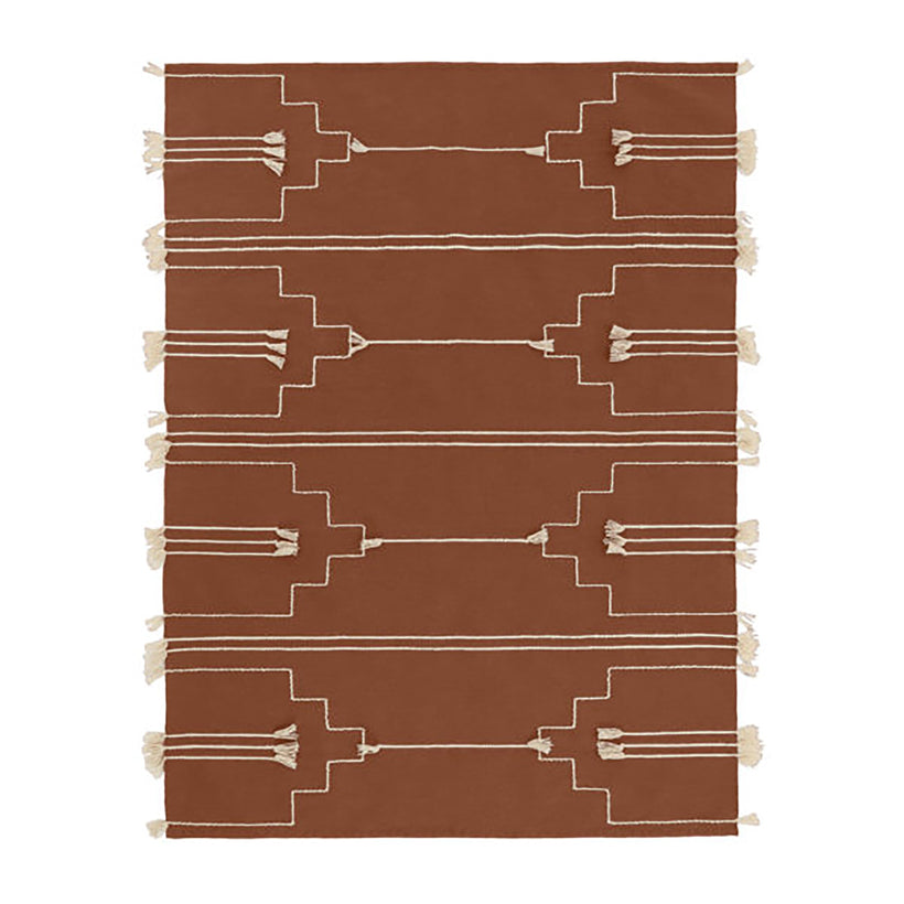 Rust Brown Rug - Wool