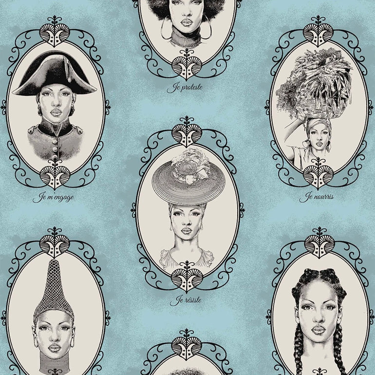 BWM Blue Pattern Fabric By The Yard