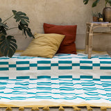 Yellow Teal Rug - Cotton