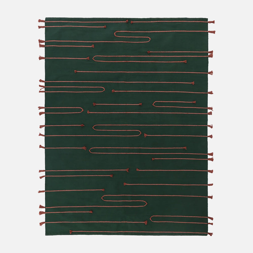 Dark Green Rug - Cotton