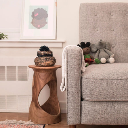 Djembe Natural Drum Side Table