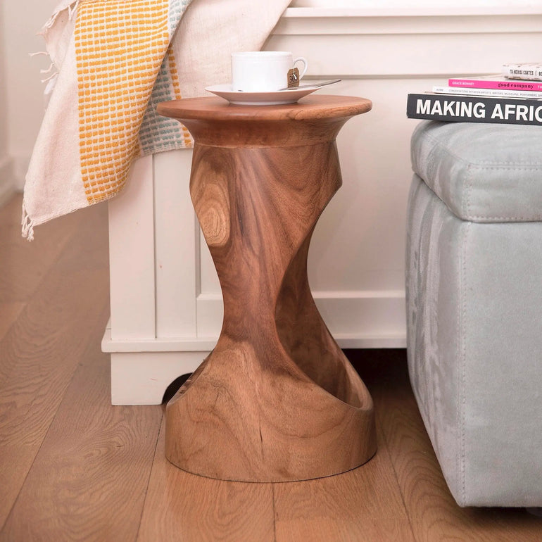 Djembe Natural Drum Side Table