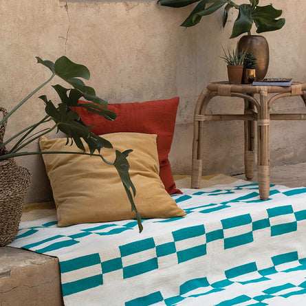 echo-teal-yellow-organic-cotton-rugs