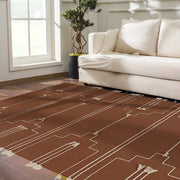 Rust Brown Rug - Wool