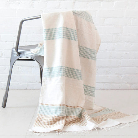 Ethiopian Beige Throw Blanket