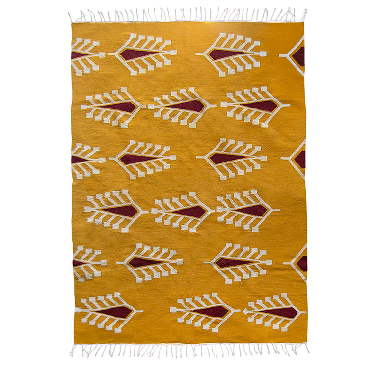 Cypress Floral Rug - Wool Mustard