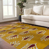 Cypress Floral Rug - Wool Mustard