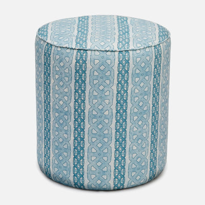 Geometric Blue Pouf Seating