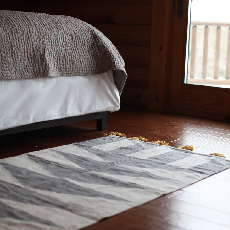 Gray Rug - Washable Cotton
