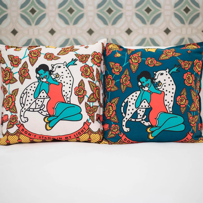 Lady Navy Blue Throw Pillows