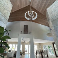 Large Black White Wood Chandelier