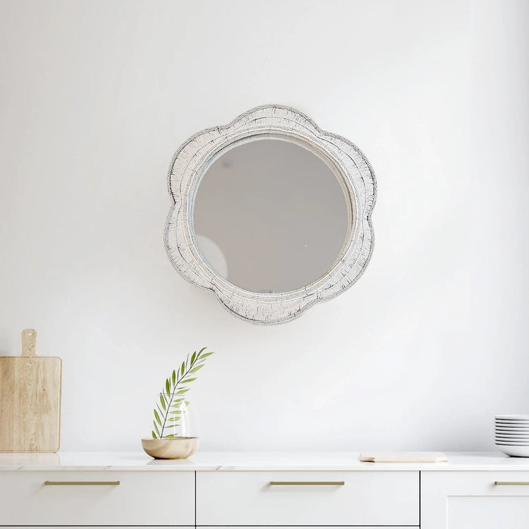 Modern Wall Mirror - White Naka