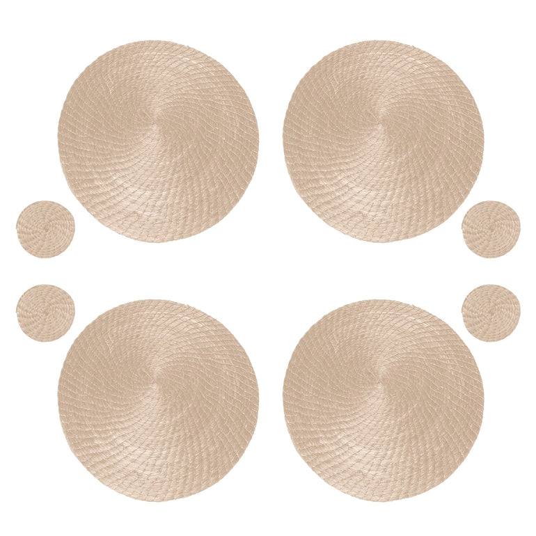 Natural Placemat and Coaster Set of 8 – 54kibo