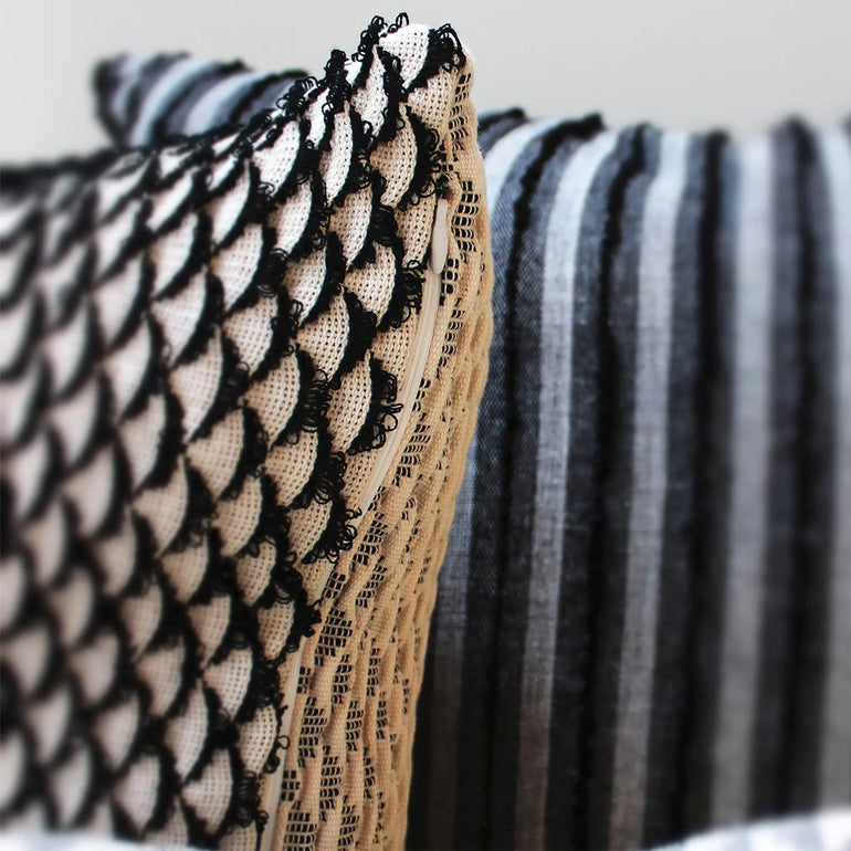 Nayali Black and White Lumbar Pillow