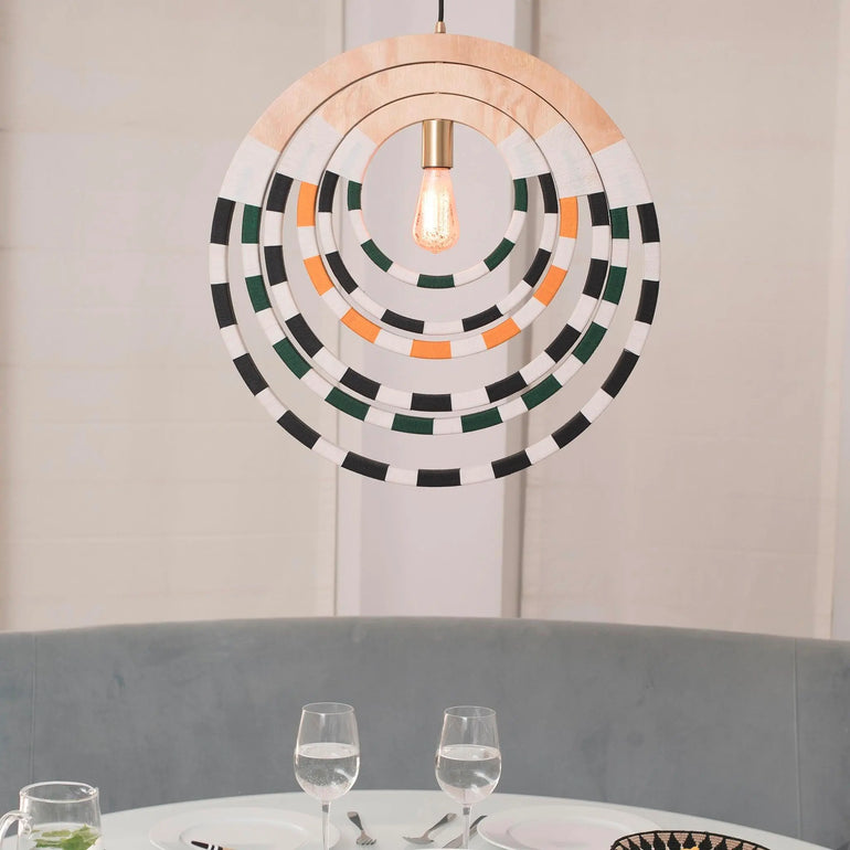 Ndebele Woven Green Pendant Light