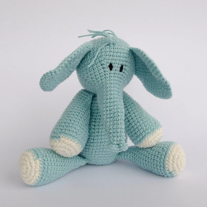 Ndlovu Blue Hand Crochet Elephant Toy