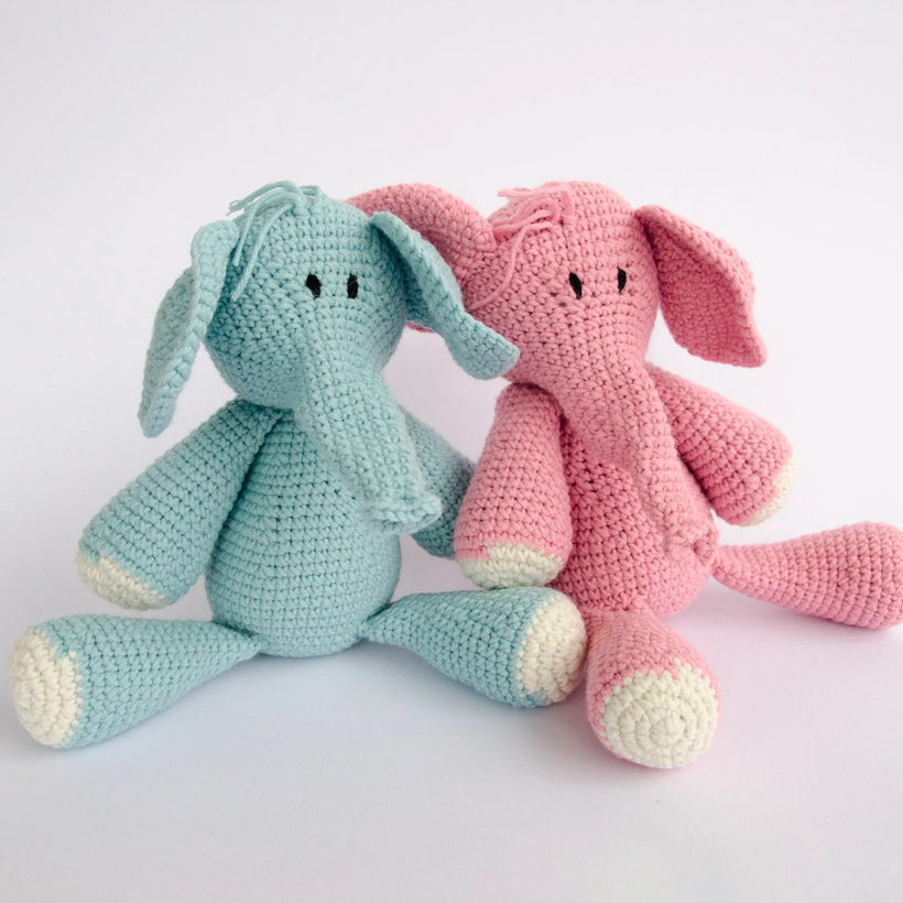 Ndlovu Blue Hand Crochet Elephant Toy