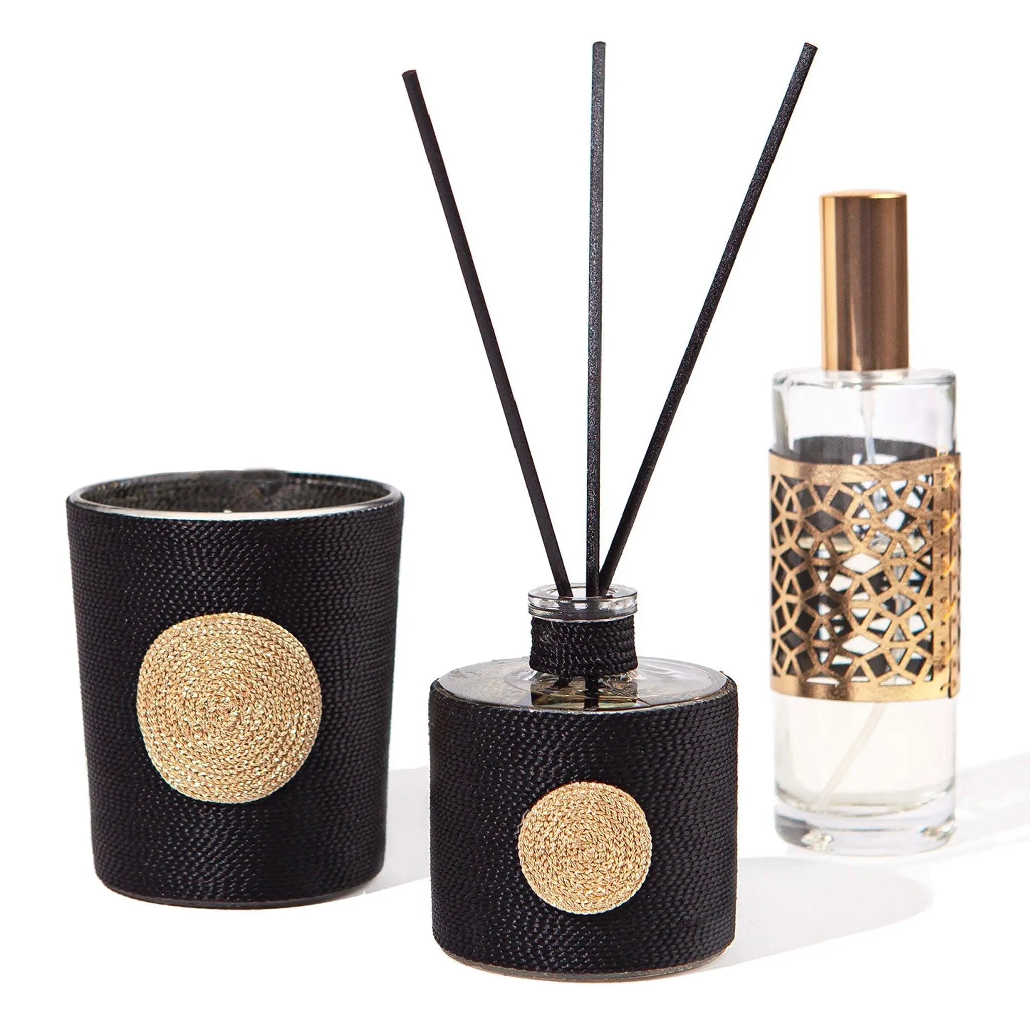 Oud Candle Gift Baskets, Fragrance, Diffuser 3 Set