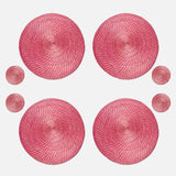 Pink Unique Placemats and Coasters 8 Set