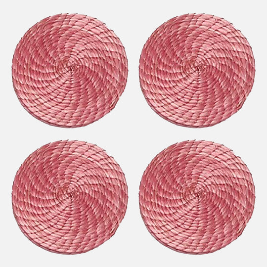 Pink Woven Best Coasters 4 Set