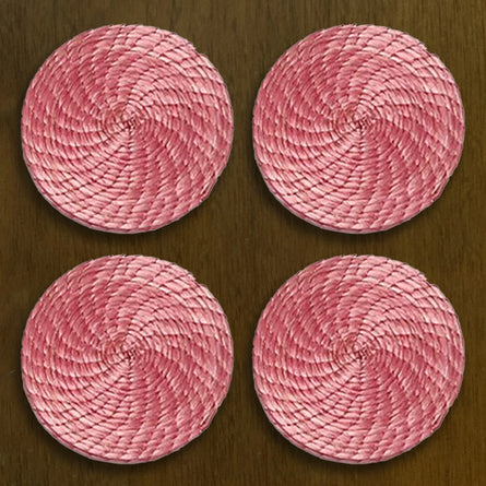 Pink Woven Best Coasters 4 Set