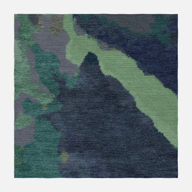 Silk Wool Grenada Teal Area Rug - Sample