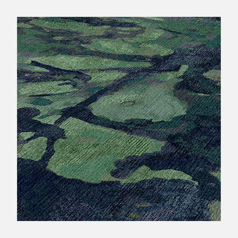 Silk Wool Grenada Teal Area Rug - Sample